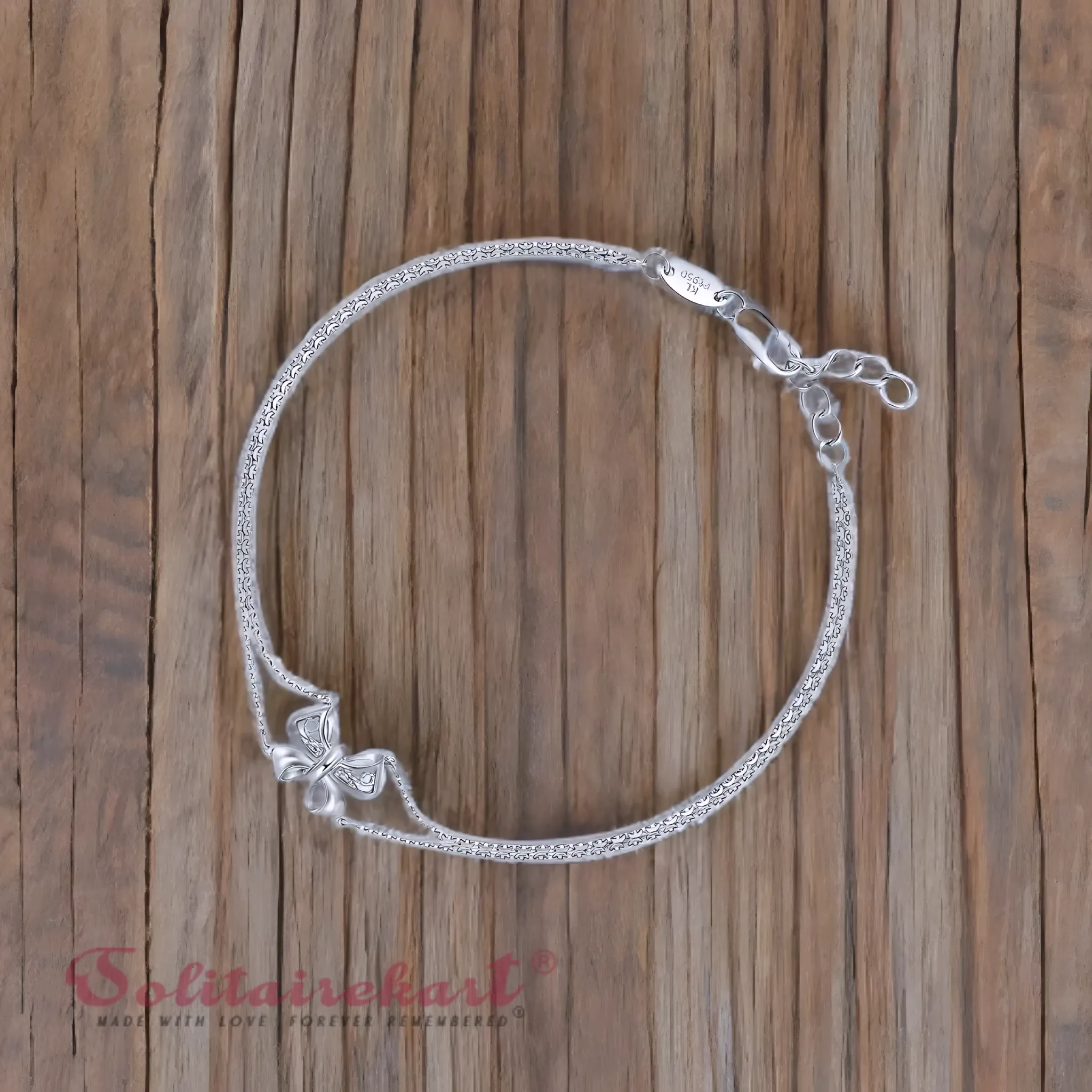 Solitairekart Platinum Beaded Charm Bracelets 3.406gm Weight For Woman.